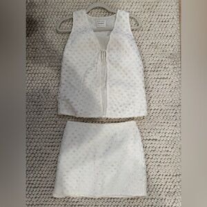 SABO Cream Textured Sleeveless Set